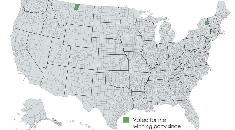 Voted for winning party since 2000 election mapped