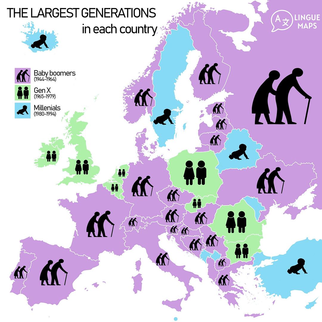 Generations in Europe mapped