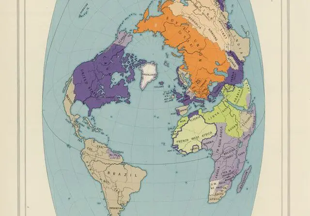 World powers in 1957 mapped