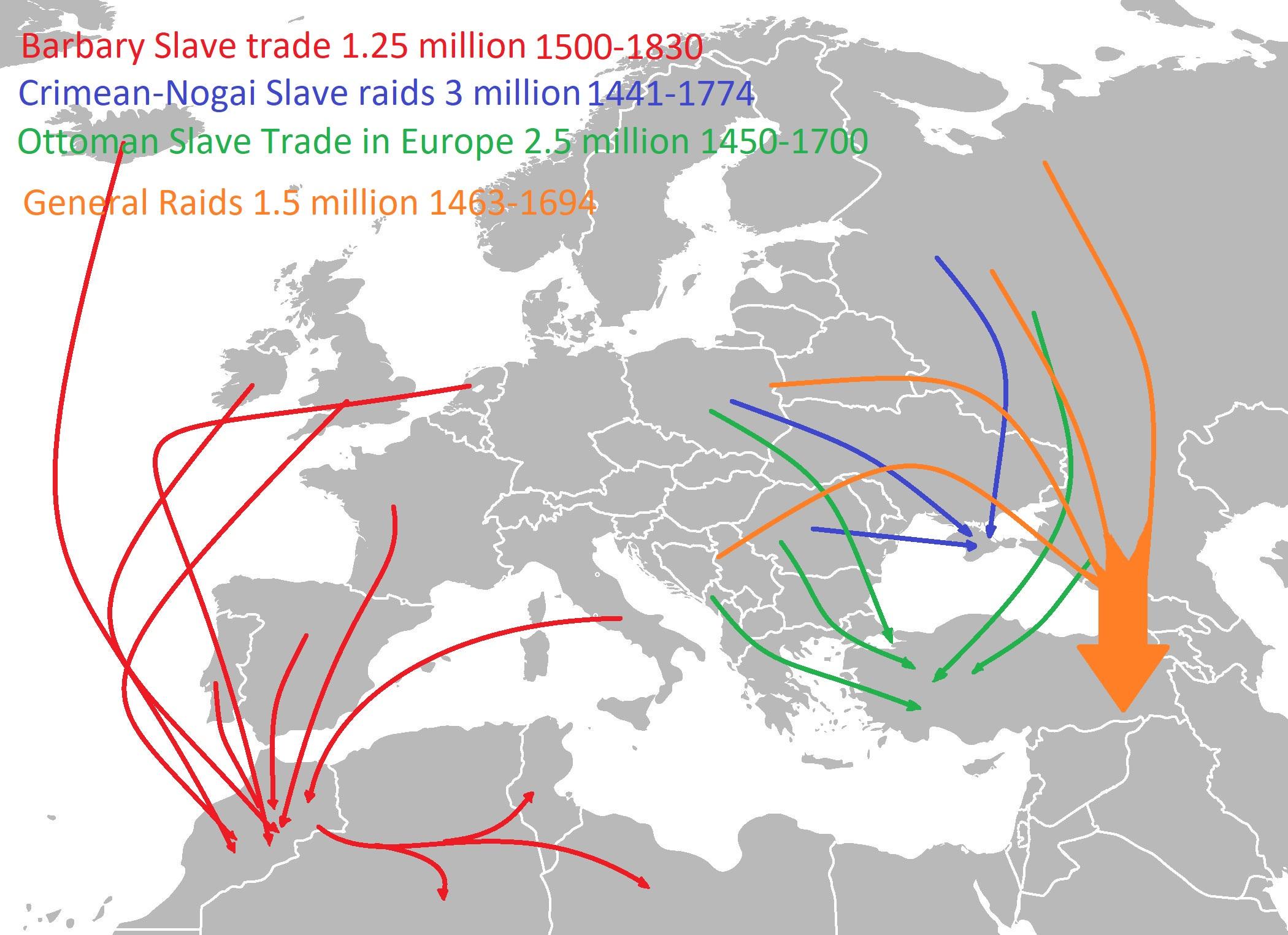 Mapped: Barbary slave in Europe