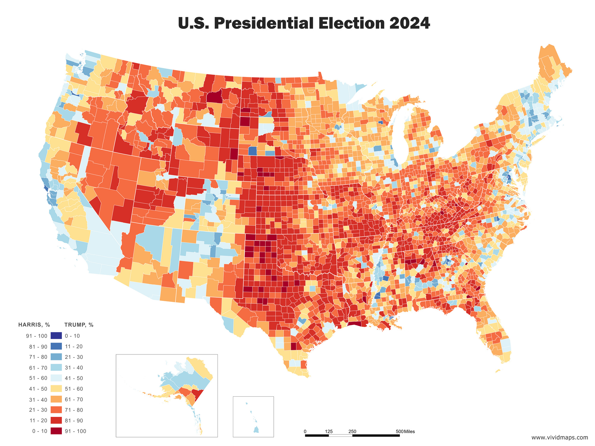 Counties Map Of The 2024 Presidential Election