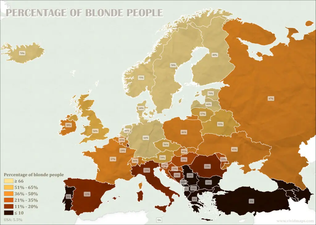 Blonde people in Europe mapped