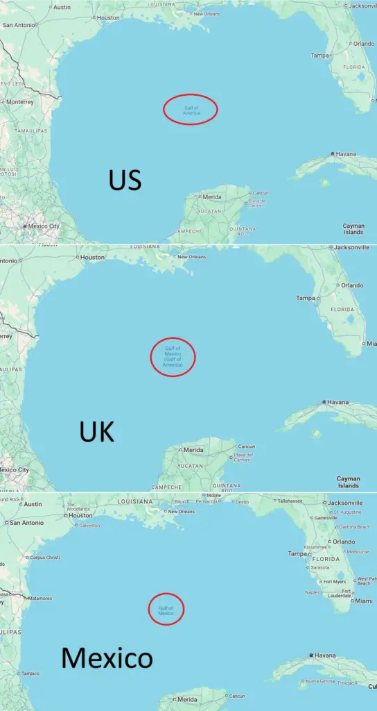 Gulf of America vs Gulf of Mexico