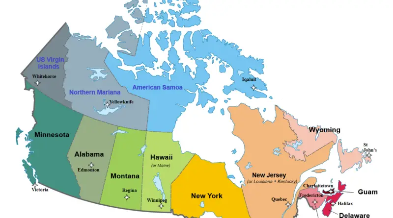 Mapped: Canadian Provinces Replaced With US States