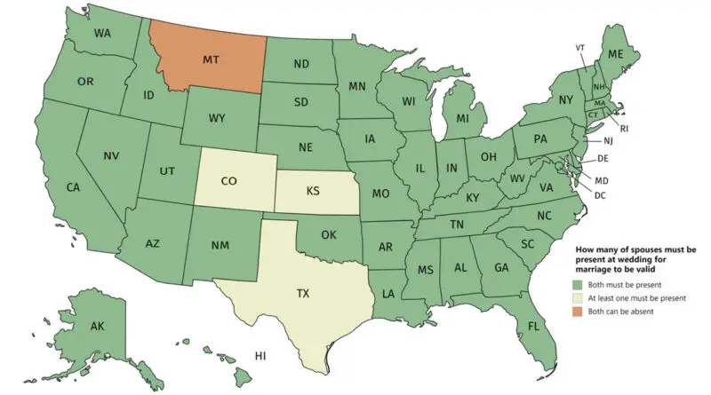 Proxy Marriages in the United States mapped