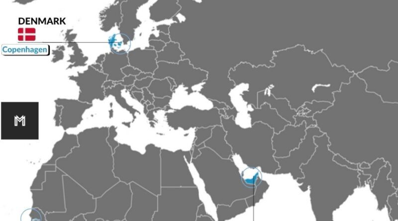 Countries whose capitals are not on their mainland mapped