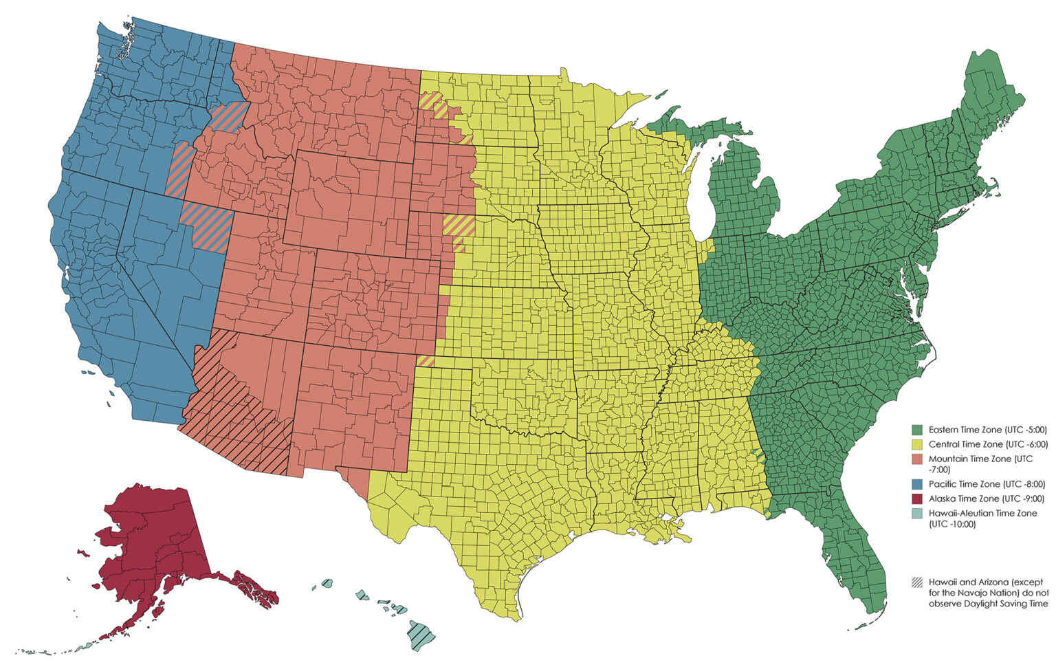Why U S Time Zones Aren t as Straightforward - US Time Zone Map 1536x970