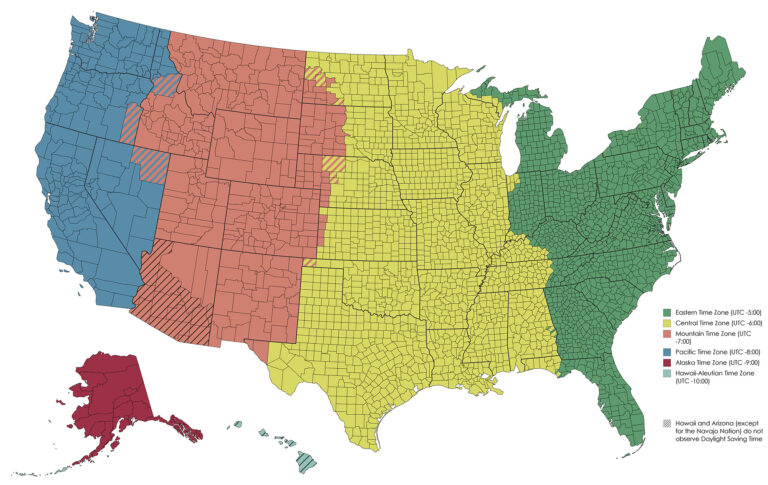 Why U S Time Zones Aren t as Straightforward - US Time Zone Map 768x485