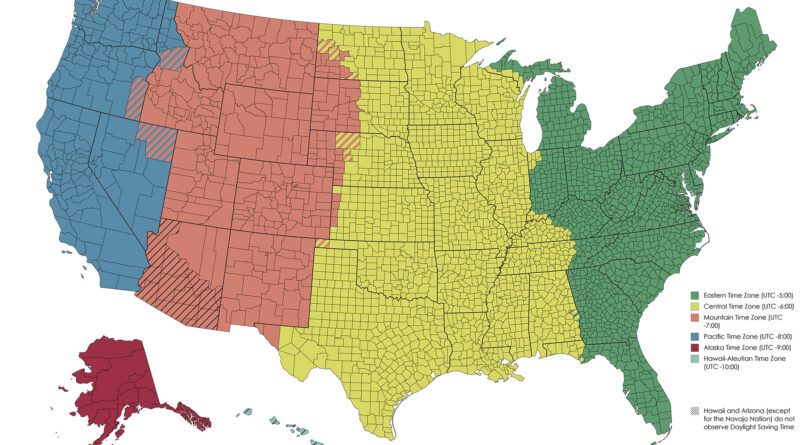 US Time Zone Map