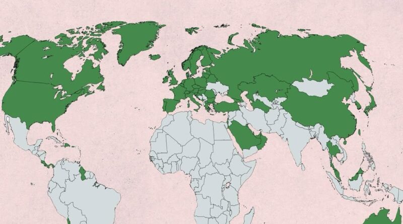 Countries wealthier than the global average mapped