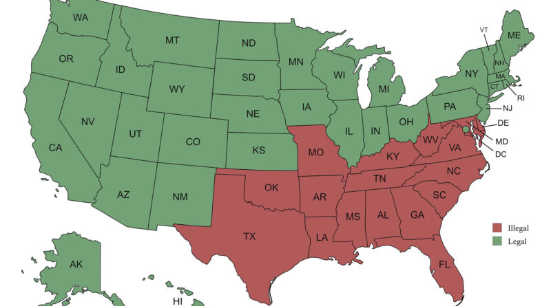 Mapped: Legality of interracial marriage in the U.S. in 1966