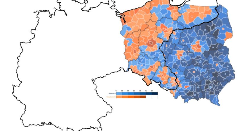 Mapped: Polish presidential election results overlaid on map of the former German Empire