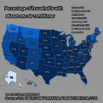 Percentage of households in U.S. with at least one air conditioner mapped