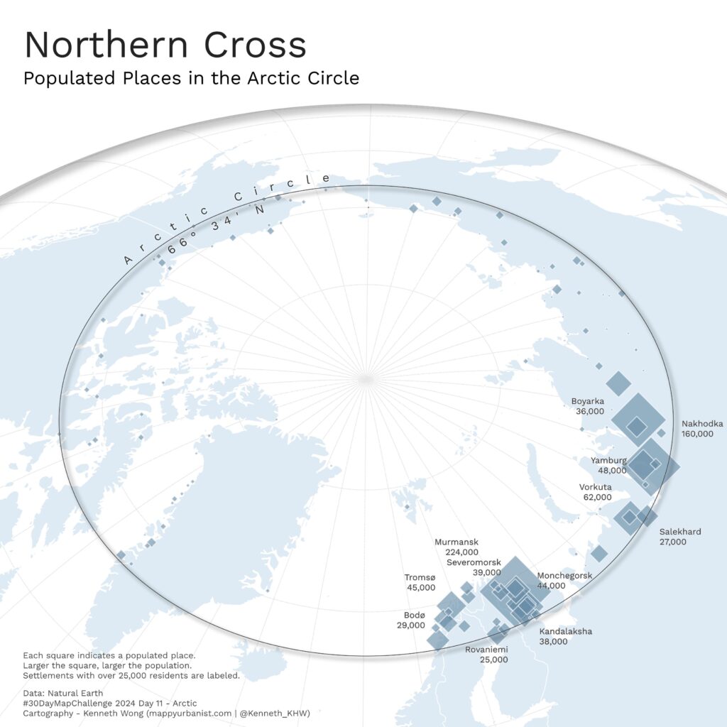 Populated places in Arctic mapped