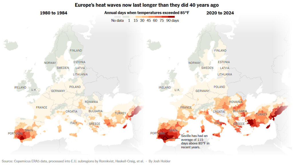 Climate change in Europe mapped