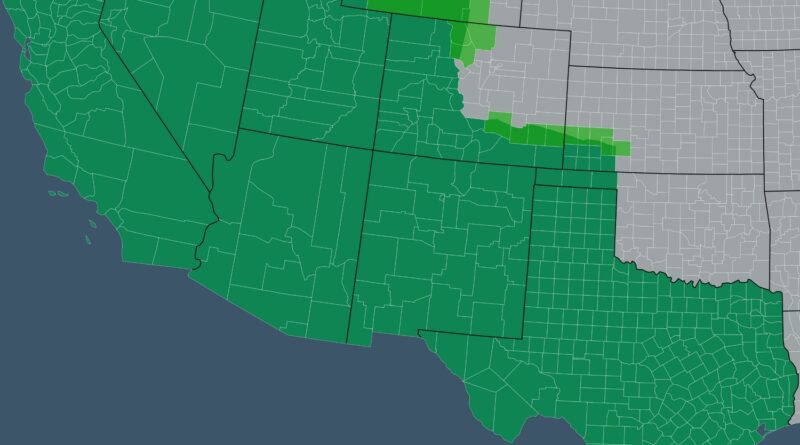 Counties that used to be part of Mexico mapped
