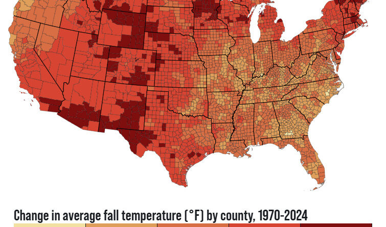 Fall is Warmer Now Mapped