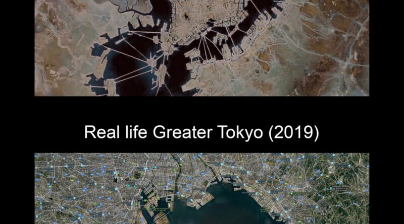 Akira Neo-Tokyo an Real Map of Tokyo