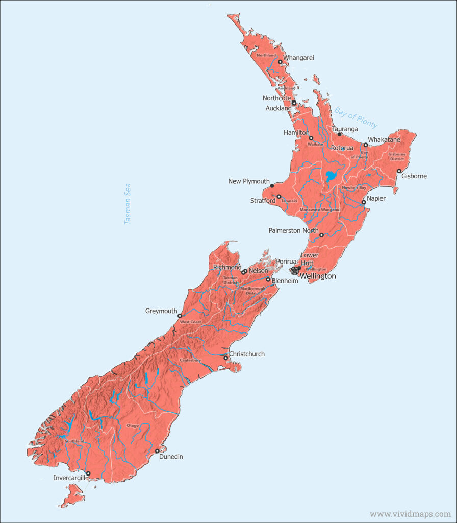 Hi-res map of New Zealand