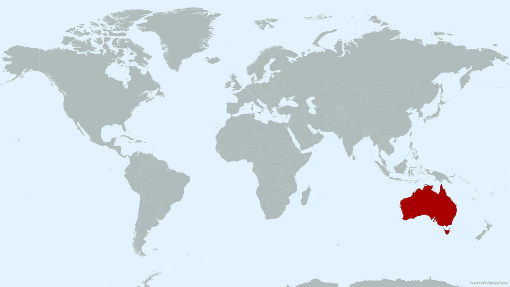 Australia Location World Map