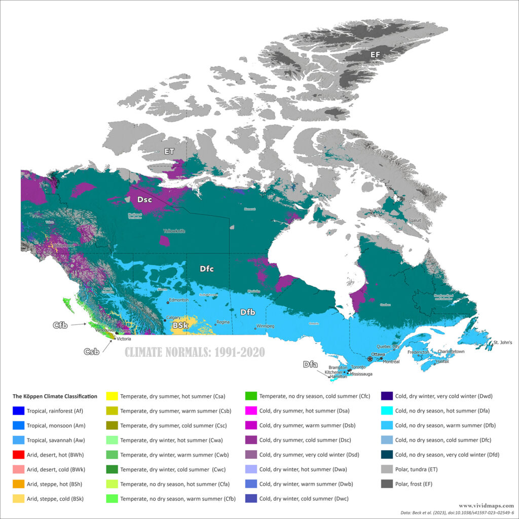 Modern Canada Climate Map