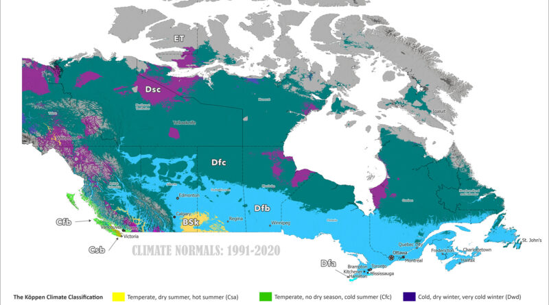 Modern Canada Climate Map
