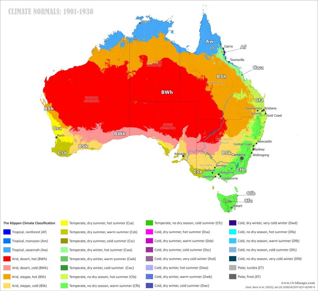 Map of Australian Climate in 1930