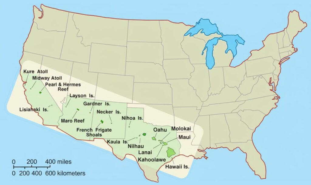 The actual size of Hawaii mapped