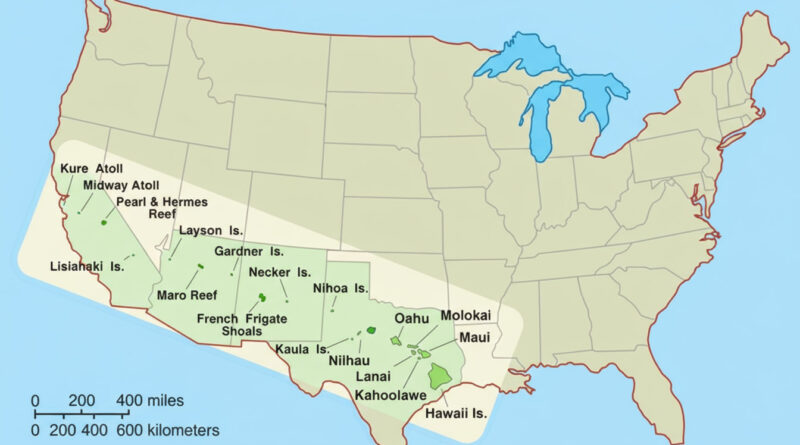 The actual size of Hawaii mapped