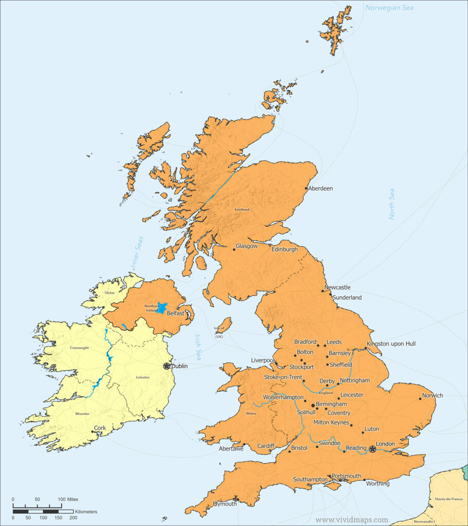 The United Kingdom map