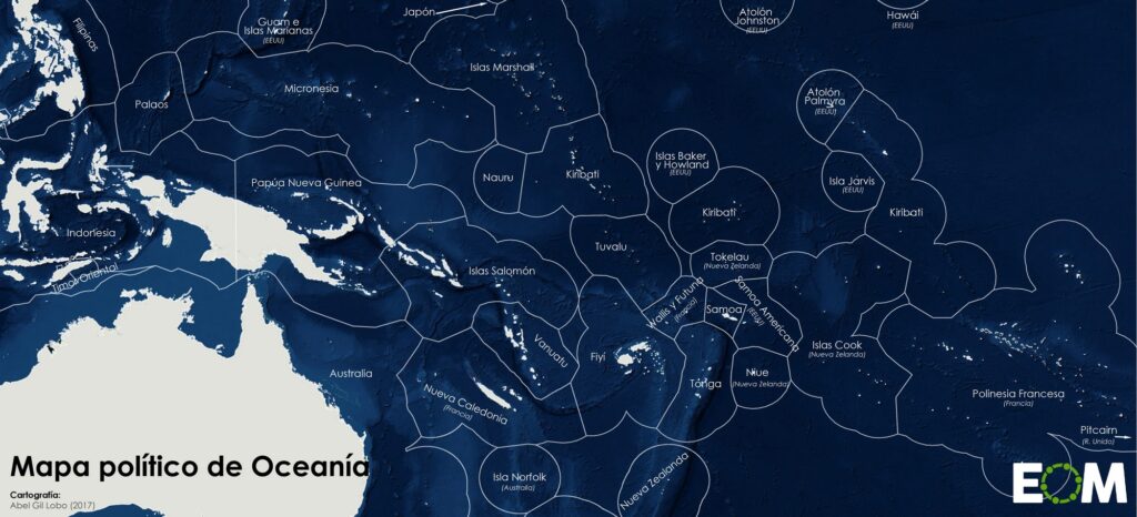 Oceania with Exclusive Economic Zones