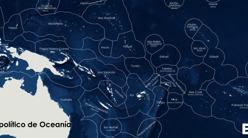 Oceania with Exclusive Economic Zones