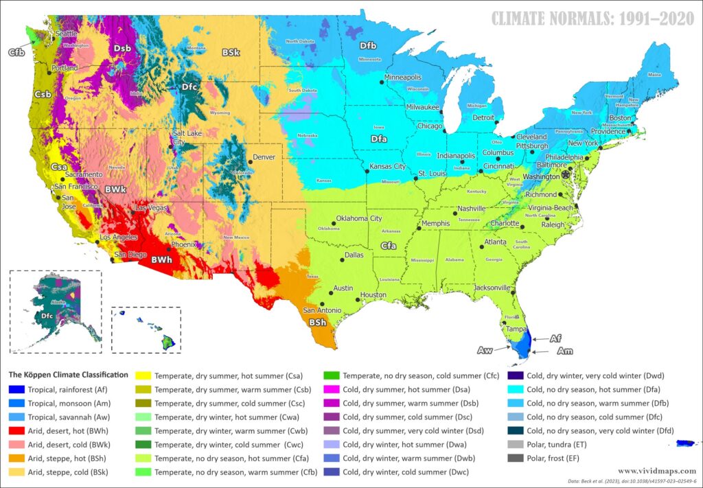 United States Köppen Climate Classification Map