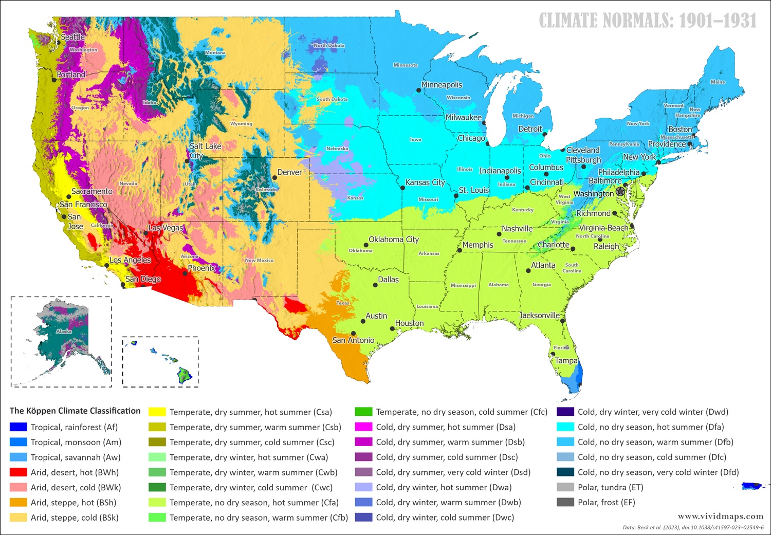 Köppen-Geiger Climate Classification Maps for 1901–1930