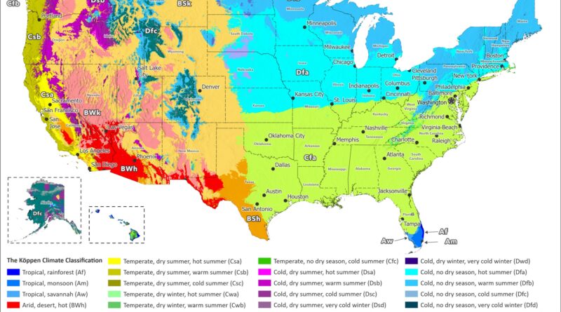 United States Köppen Climate Classification Map