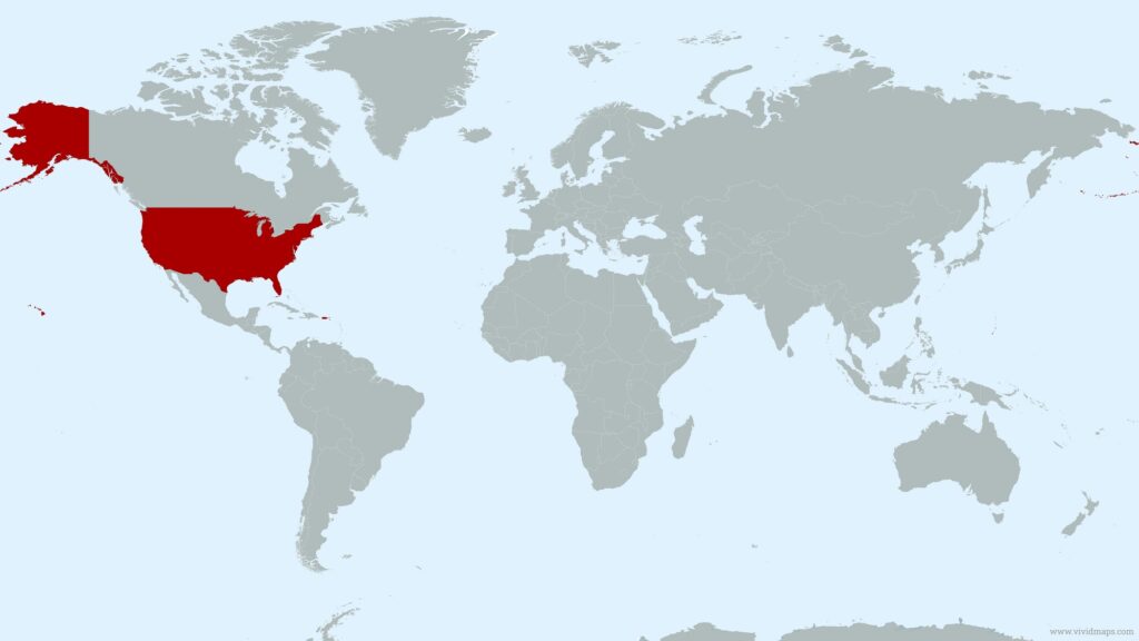 United States location world map