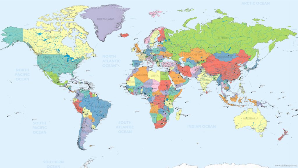 High-resolution world map