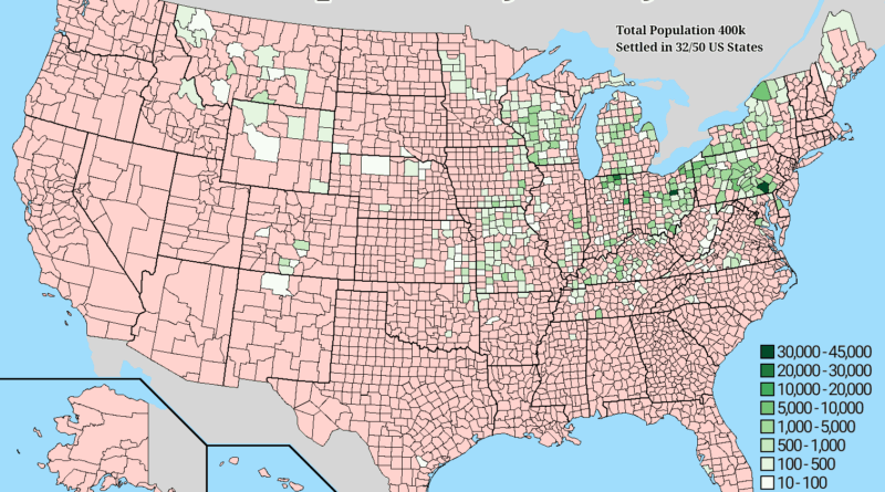 Amish Population by U.S County mapped