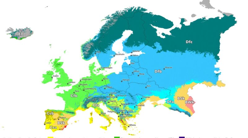 The climate on the European continent in 1930
