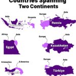 Countries that span two continents mapped