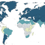 World map: countries with regular snowfall