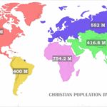 World map christian population by continent