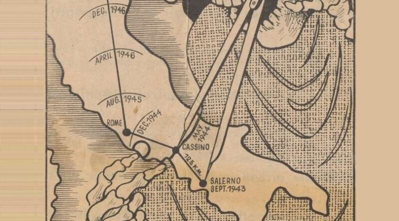 German propaganda leaflet mocking the progress of allied forces in southern Italy in 1944