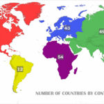 Number of countries by continent