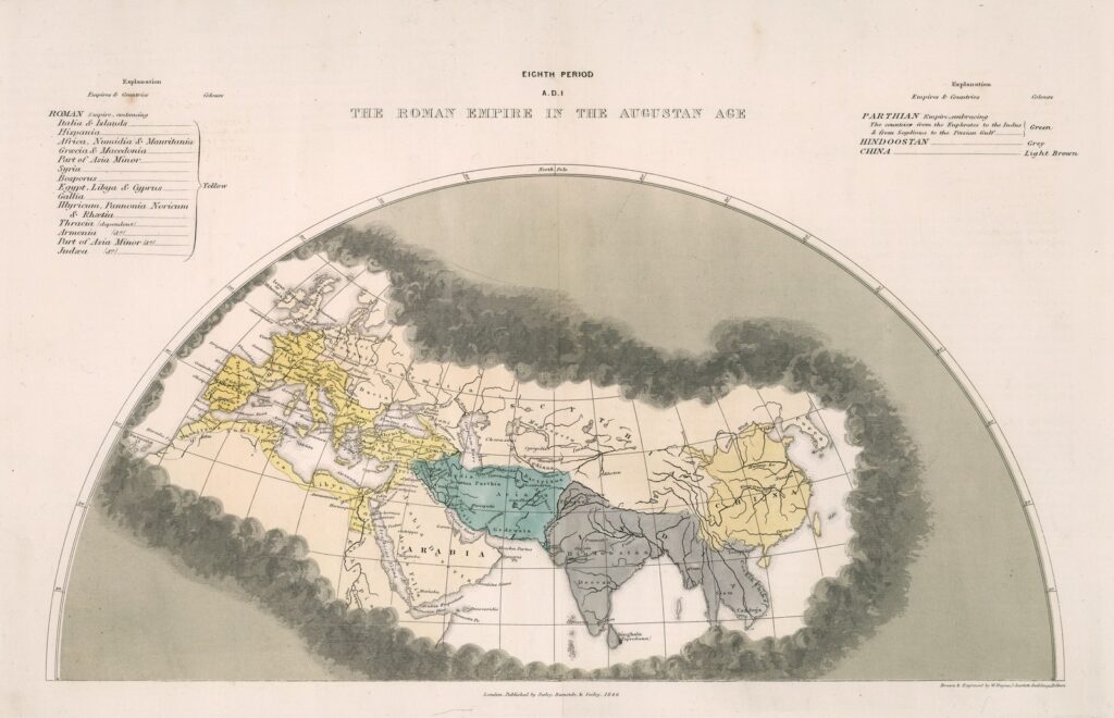 Map of the Roman Empire in the Augustan age