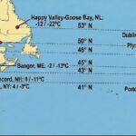 Average temperatures in January from different cities with similar latitudes across the north Atlantic ocean