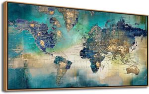 World Map Canvas with Frame