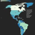 Last time the nation had a fertility rate above replacement in the Americas mapped