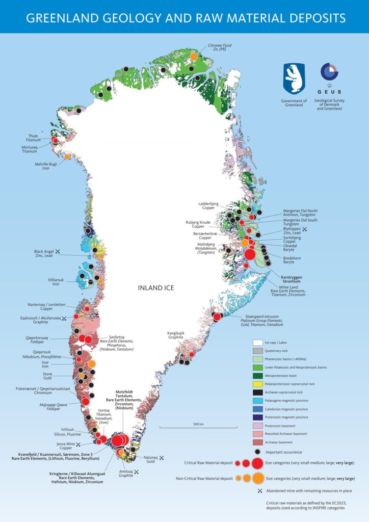 Greenland geology and raw material deposits mapped