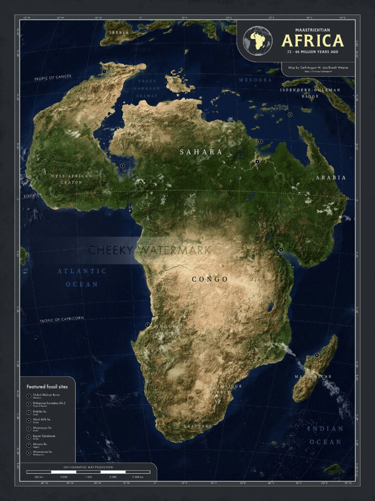 Late Cretaceous Map of Africa